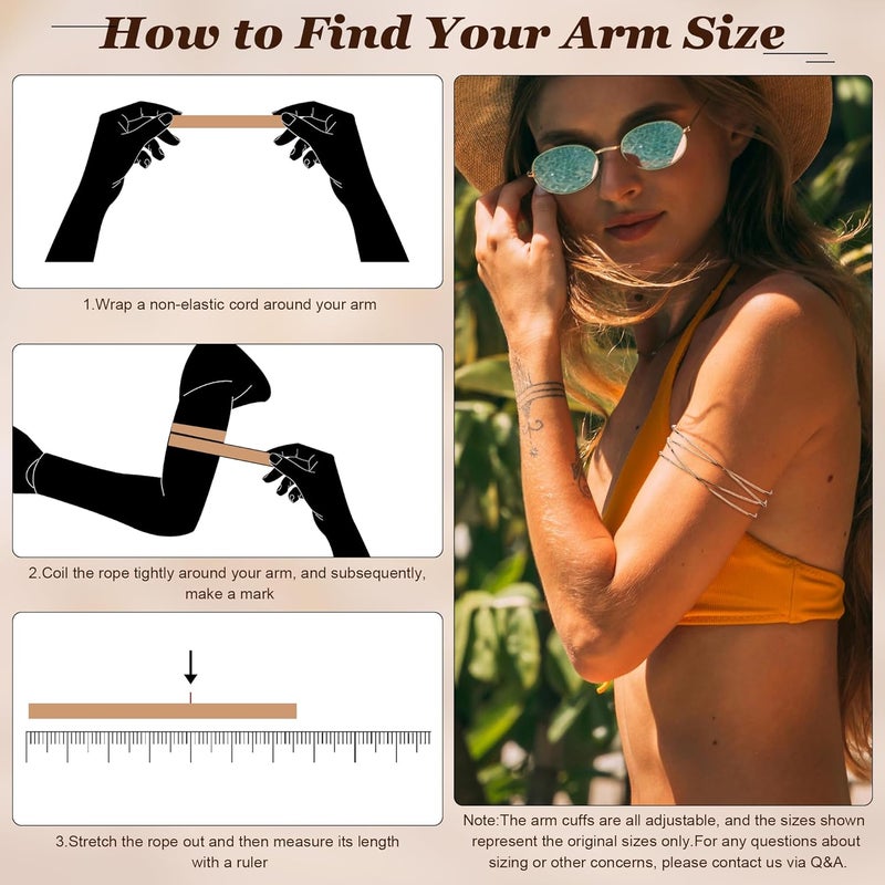 Masedy 6PCS Gold Arm Cuff Bracelets for Women Upper Armband Open Adjustable Wrist Arm Bangle Bracelets Set Minimalist Thin Stack Coil Swirl Trendy Armlet Jewelry - Image 5
